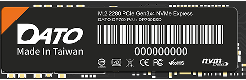 big_dp700-2.png Dato DP700 PCIe Gen3x4 M.2 2280 NVMe 1TB SSD